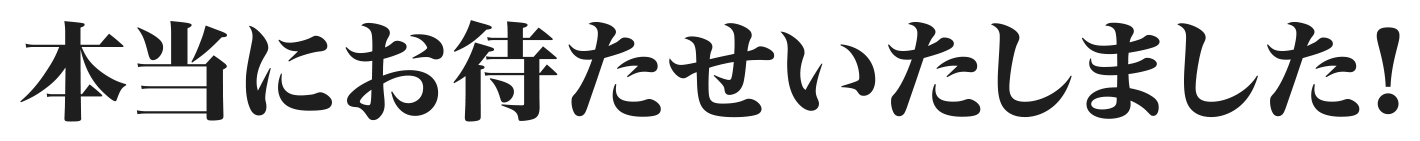 本当にお待たせいたしました!